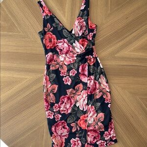 Floral Black and Pink Dress